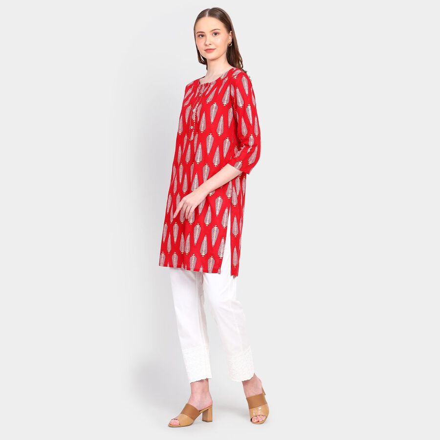 Ladies' Cotton Kurta, Red, large image number null